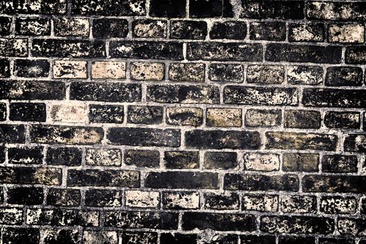 Aged and weathered old brick wall texture in a vintage retro design 