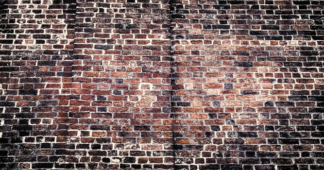 Aged and weathered old brick wall texture in a vintage retro design 