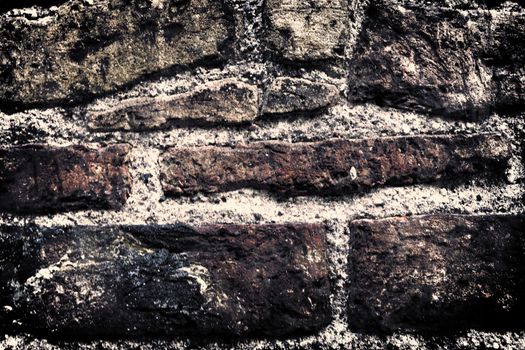 Aged and weathered old brick wall texture in a vintage retro design 