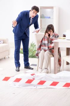 Victim wife at the scene on murder
