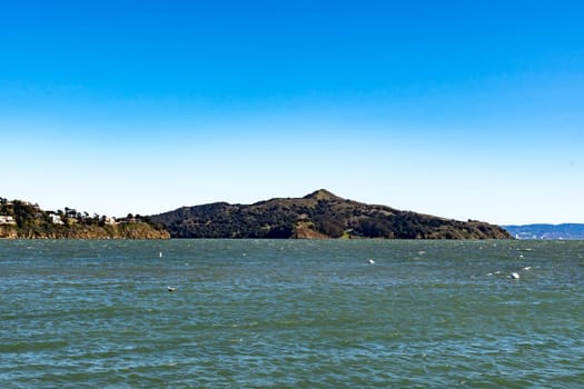 beach of Sausalito bay in San Francisco California, USA, March 31, 2020