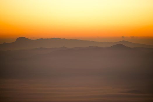 Ang Khang Mountains, Thailand landscape with clouds sunrise beautiful view
