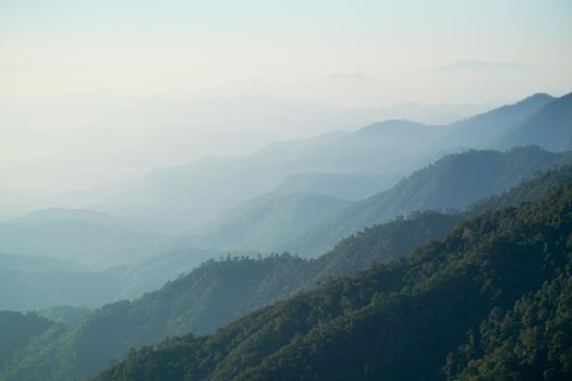 Ang Khang Mountains, Thailand landscape with clouds sunrise beautiful view
