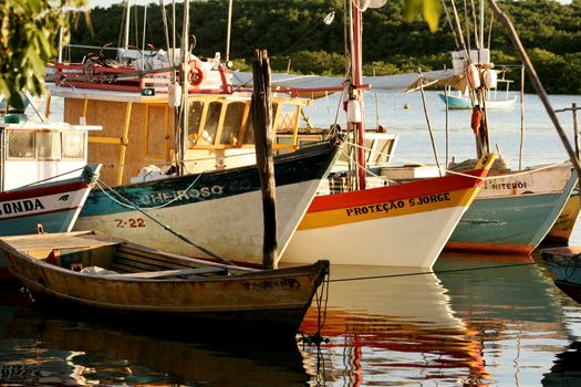 porto seguro, bahia / brazil - august 6, 2008: fishing boats are seen in port in the city of Porto Seguro, in southern Bahia.