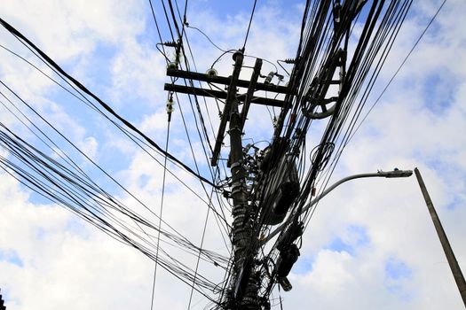 salvador, bahia, brazil - january 8, 2021: exposed faction is seen on a utility pole in the Cabula neighborhood in the city of Salvador.