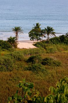 porto seguro, bahia / brazil - may 8, 2010: Aerial view of Nativos beach in the Tancoso district, in Porto Seguro.

