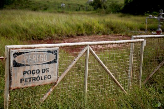 mata de sao joao, bahia / brazil - november 8, 2020: oil well of Petrobras company in the city of Mata de Sao Joao.