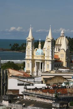ilheus, bahia / brazil - march 26, 2012: View of San Sebastian Cathedral in the city of Ilheus, in southern Bahia.