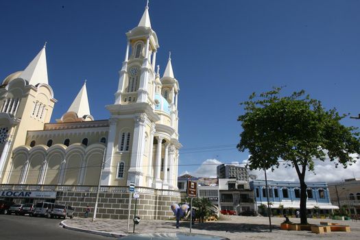 ilheus, bahia / brazil - march 26, 2012: View of San Sebastian Cathedral in the city of Ilheus, in southern Bahia.