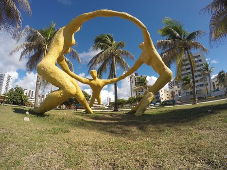 salvador, bahia / brazil - april 9, 2018: Sculpture is seen at the Costa Azul Park in Salvador.