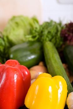 Vegetables (bell pepper, cucumber, salad)