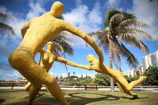 salvador, bahia / brazil - april 9, 2018: Sculpture is seen at the Costa Azul Park in Salvador.