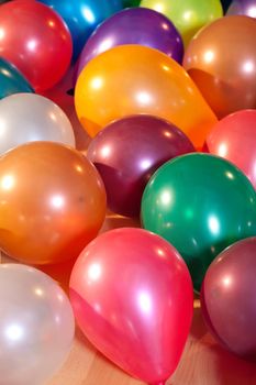 Colorful balloons at a party lying on the floor