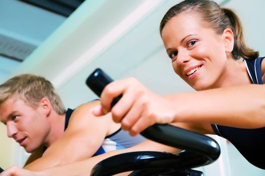 Couple spinning in a club