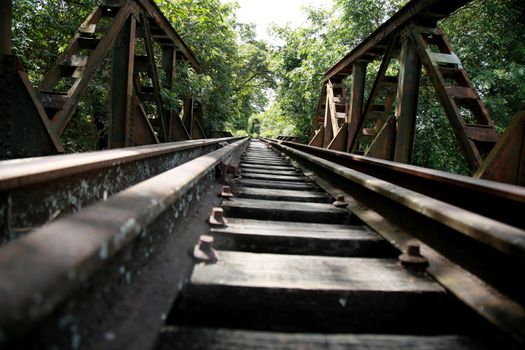 mata de sao joao, bahia / brazil - november 9, 2020: railroad bridge in the city of Mata de Sao Joao.