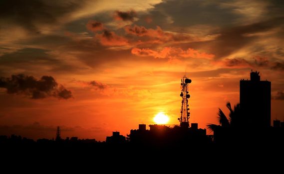 salvador, bahia / brazil - January 28, 2013: Cell phone tower is seen in the city of Salvador.