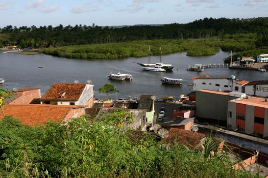 camamu, bahia / brazil - january 10, 2012: view of the Camamu Bay located in the lower south of Bahia, a region known as Costa do Dende.






