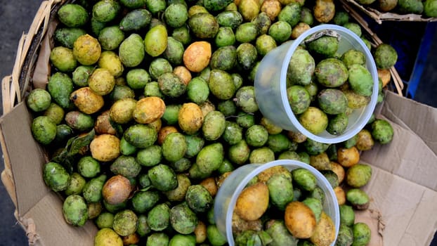 salvador, bahia / brazil - july 10, 2020: umbu fruit are seen for sale in the city of Salvador.



