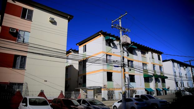 salvador, bahia / brazil - july 4, 2020: set of popular residential buildings in the neighborhood of Cabula in the city of Salvador.

