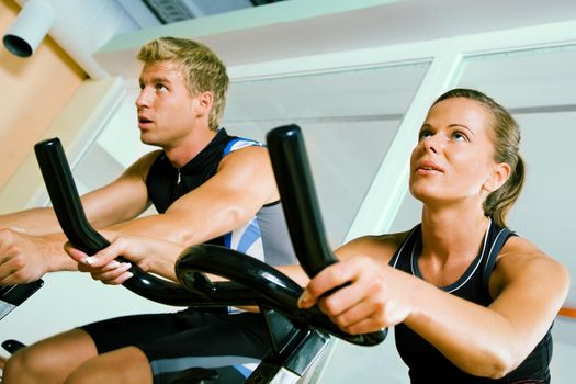 Couple spinning in a club