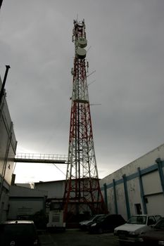 eunapolis, bahia / brazil - march 16, 2011: Cell phone tower is seen in Eunapolis City Center.