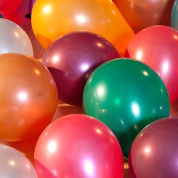 Colorful balloons at a party lying on the floor