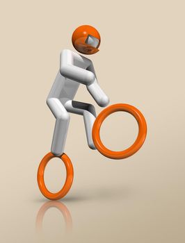 three dimensional cycling BMX symbol, olympic sports. Illustration