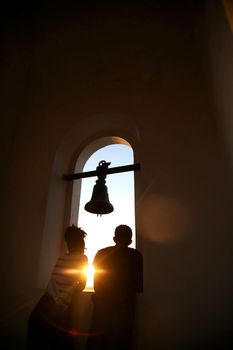madre de desus, bahia / brazil - october 21, 2017: people are seen jutos the church bell in the city of Madre de Deus.