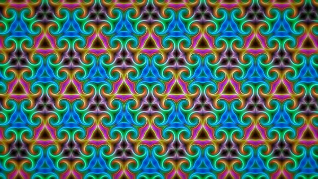 Abstract neon background with symmetrical pattern.