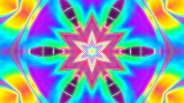 Abstract neon multicolored mandala background.