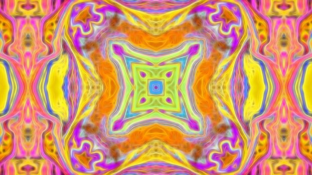 Abstract symmetrical multicolored patterned background.