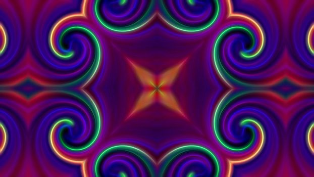 Abstract neon multicolored mandala background