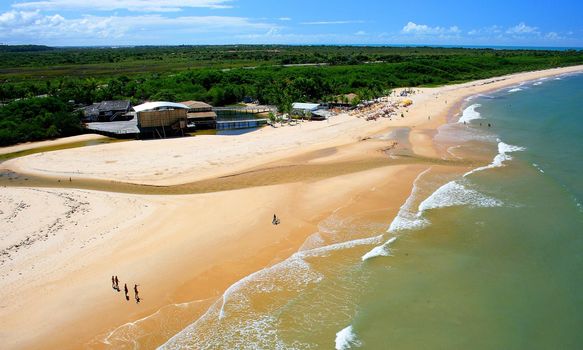 porto seguro, bahia / brazil - june 9, 2007: beach area view on the north coast of the city of Porto Seguro, in the south of Bahia.



