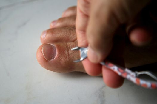 salvador, bahia / brazil - may 16, 2020: a toe nail is seen in the city of Salvador.