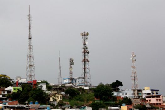 itabuna, bahia / brazil - July 15, 2012: Cell phone tower is seen in Itabuna City Center