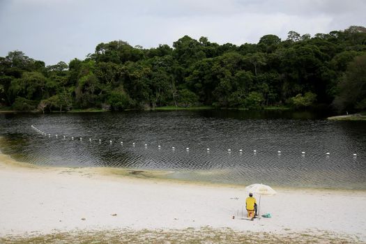 salvador, bahia, brazil - january 21, 2021: view of the waters of Lagoa do Abaete in the Itapua neighborhood in the city of Salvador.