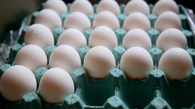 salvador, bahia / brazil - april 24, 2020: chicken eggs are seen stored in a kitchen in the city of Salvador.
