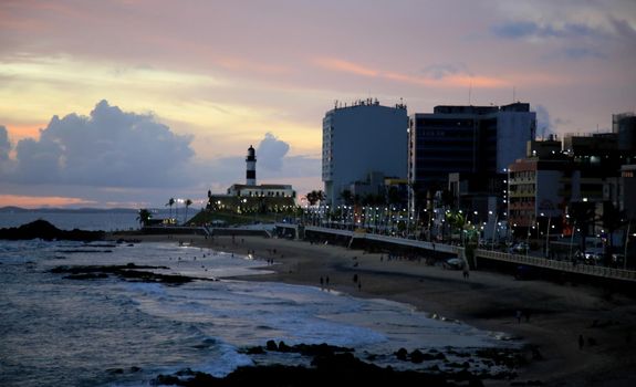 salvador, bahia, brazil - january 22, 2021: late afternoon at the fort of Santo Antonio, better known as Farol da Barra in the city of Salvador.