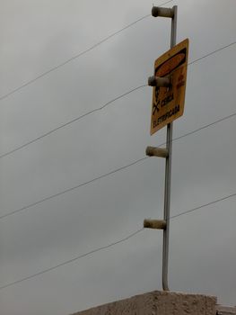 eunapolis, Bahia / Brazil - March 23, 2011: View of electric fence used as protection in Eunapolis city residences.