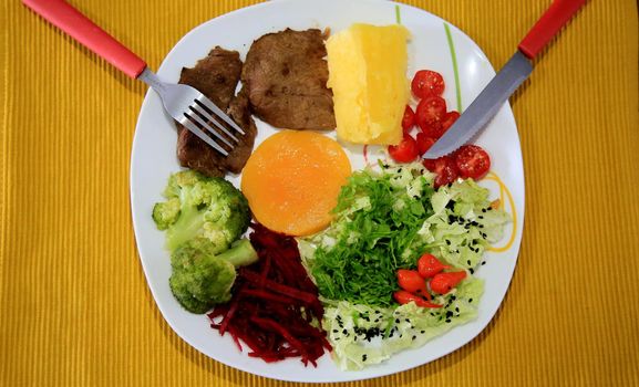 salvador, bahia / brazil - april 25, 2020: plate of healthy food is seen in the city of Salvador.

