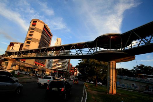 salvador, bahia / brazil - march 27, 2017: the pedestrian walkway is seen on Avenida Tancredo Neves, in the city of Salvador.