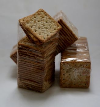 salvador, bahia / brazil - may 26, 2020: cream cracker cookies are seen outside the package.