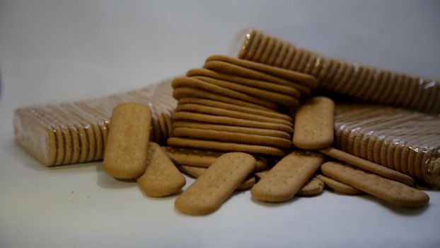 salvador, bahia brazil - may 26, 2020: cornstarch cookies are seen outside the package.