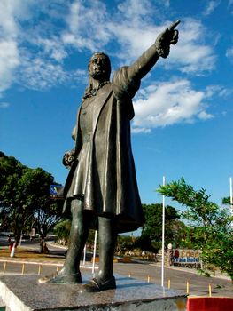 porto Seguro, bahia / brazil - december 27, 2009: statue of Pedro Alvares Cabral is seen at the entrance to the city of Porto Seguro.




