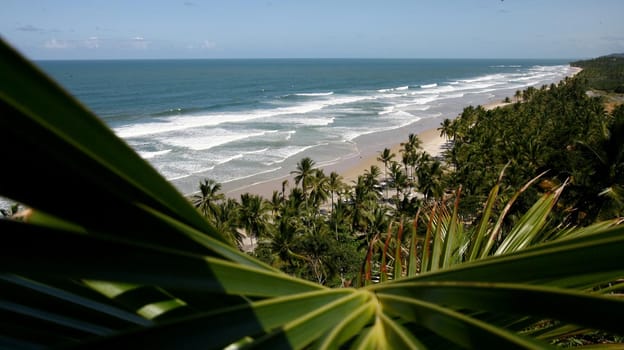 itacare, bahia / brazil - january 12, 2012: View of the Havaizinho Beach in Itacare. The place is between the sea and the Atlantic Forest, in southern Bahia.