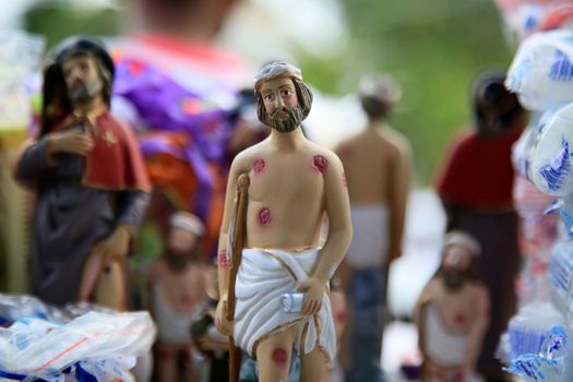 salvador, bahia, brazil - january 31, 2021: image of the saint catholic saint lazaro is seen in the city of Salvador.