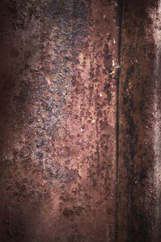 Detailed close up surface of rusty metal and steel with lots of corrosion in high resolution.