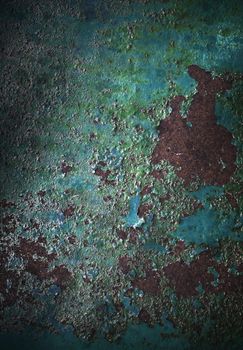 Detailed close up surface of rusty metal and steel with lots of corrosion in high resolution.