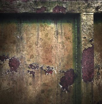 Detailed close up surface of rusty metal and steel with lots of corrosion in high resolution.