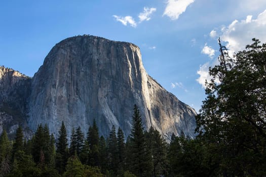 World famous rock climbing wall of El Capitan, Yosemite national park, California, usa